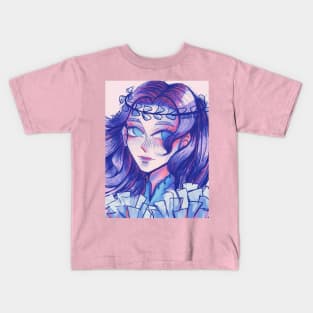 Pastel colors anime girl with flower crown Kids T-Shirt